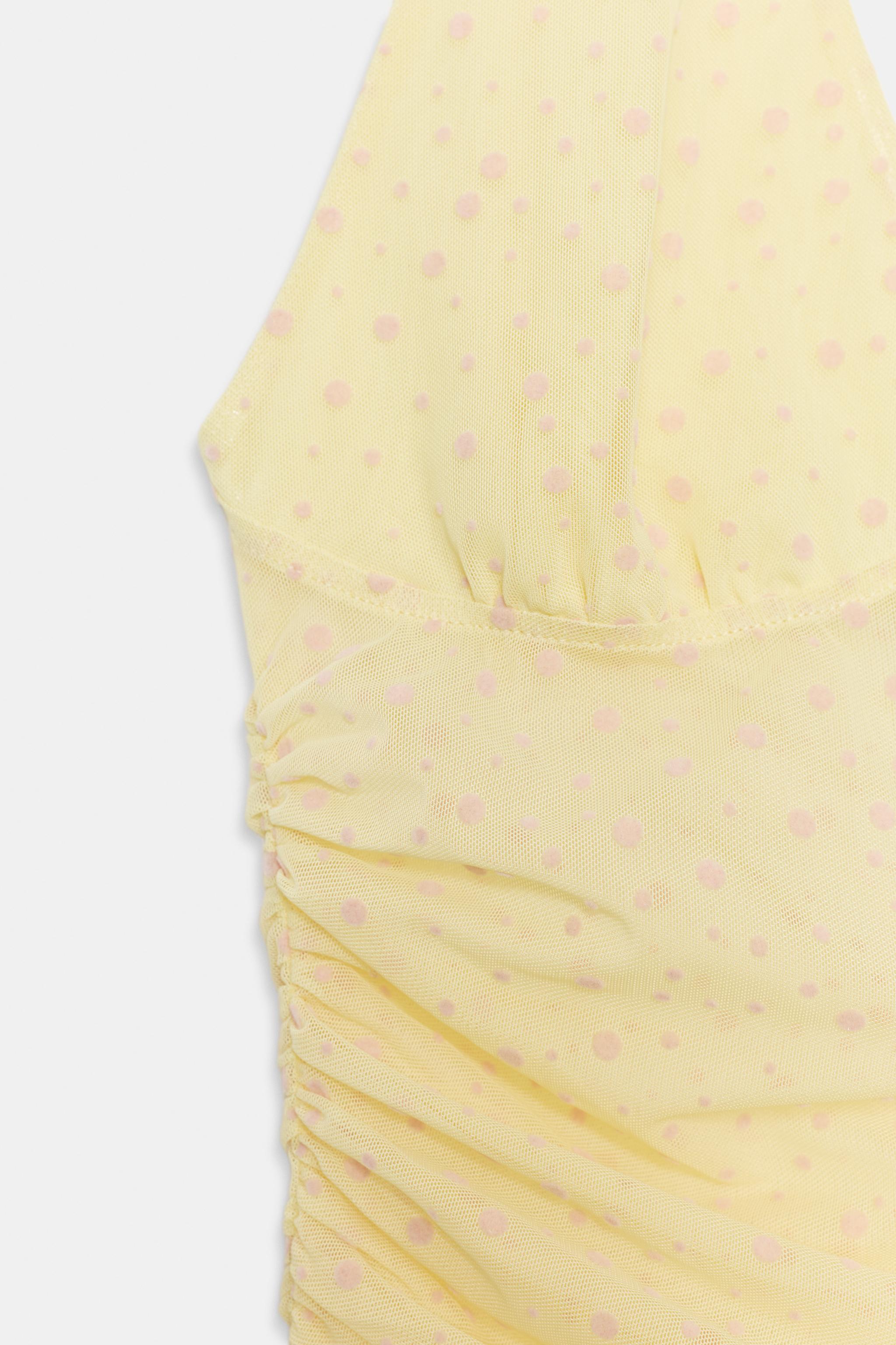 DOTTED MESH HALTER TOP